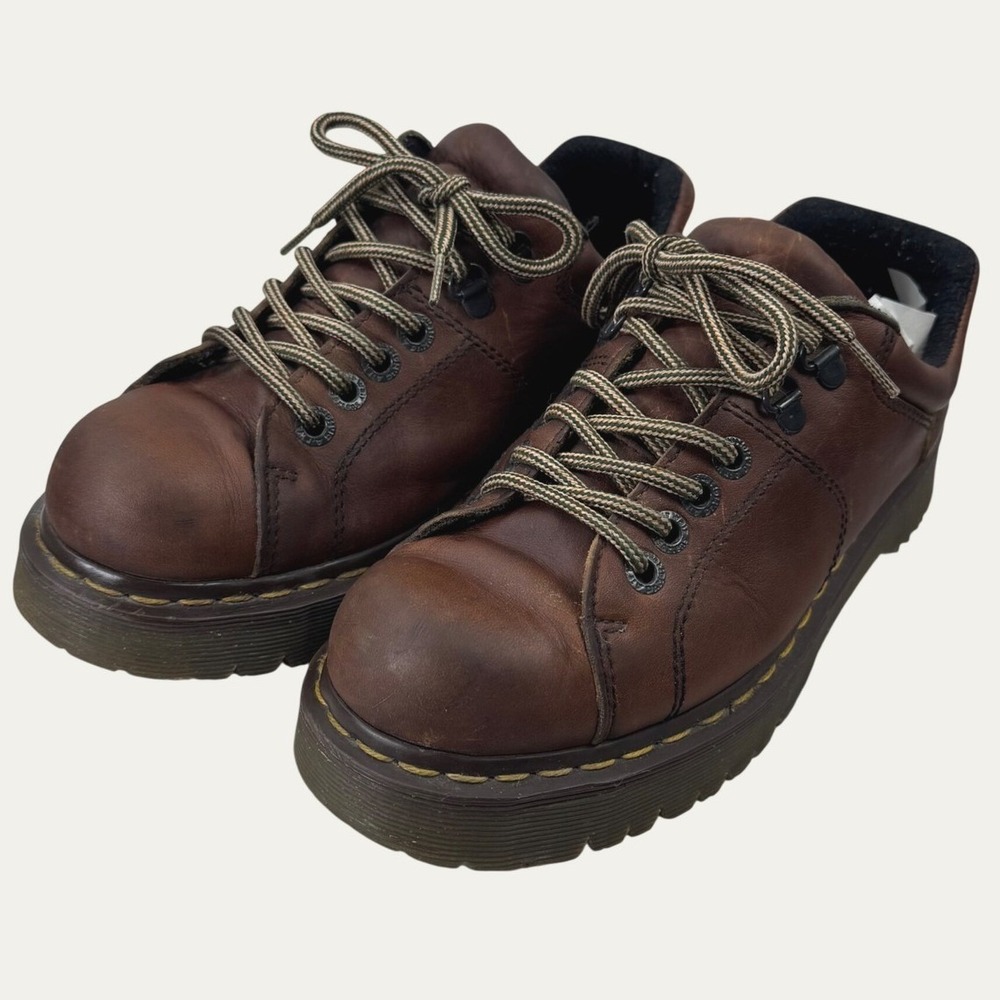 Dr. Martens Vintage Oxford Shoes Men 8 Women 9 Brown Leather Low Top Grunge Y2K